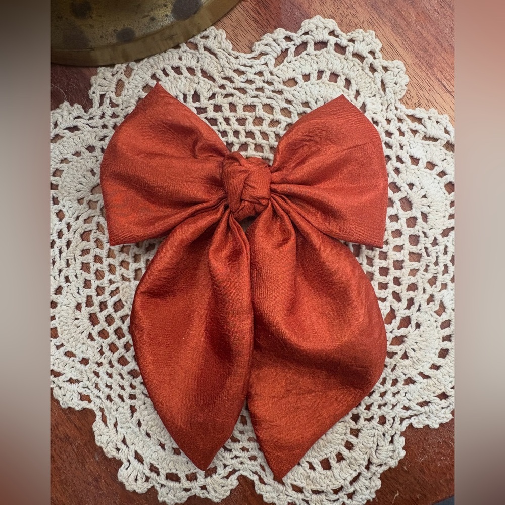 Elegant Rust Orange Kids Hair Bow